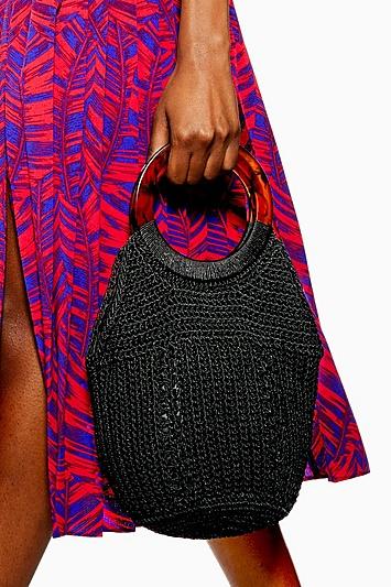 Topshop Black Sea String Tote Bag