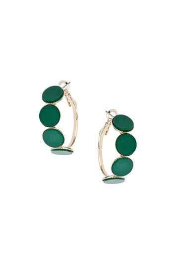 Topshop Green Circle Set Hoop Earrings
