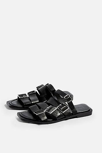 Topshop Felix Black Buckle Sandals