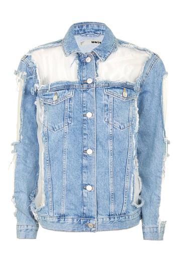 Topshop Moto White Organza Oversized Jacket