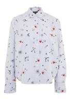 Topshop Stripe Heart Print Pyjama Shirt