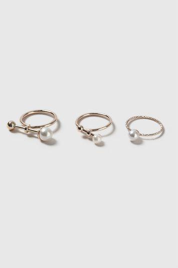 Topshop Minimal Pearl Midi Rings