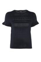 Topshop Stitchy Ruffle Knitted T-shirt