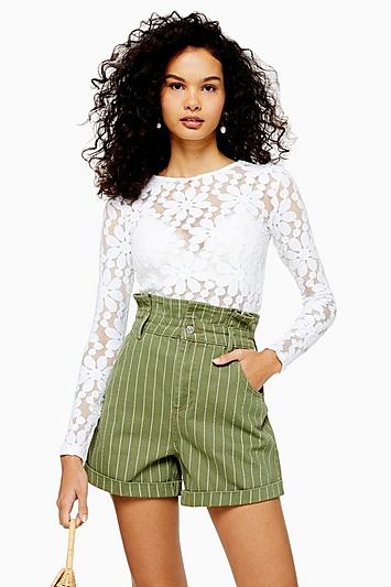 Topshop Daisy Lace Long Sleeve Top