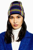 Topshop Check Brushed Beanie