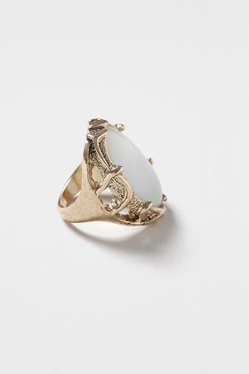 Topshop Engraved Glass Stone Ring