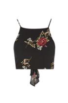 Topshop *printed Tie Back Camisole Top By Glamorous