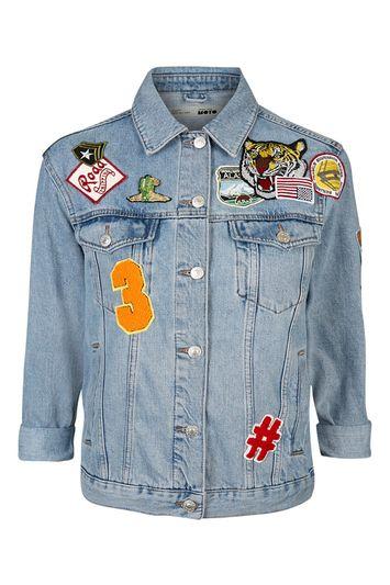 Topshop Tall Oversized Badged Jacket