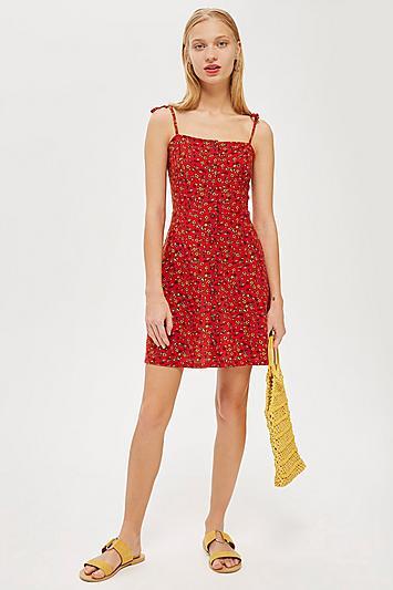 Topshop Printed Button Through Dress