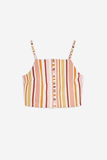 Topshop Scoop Stripe Top By Mink Pink