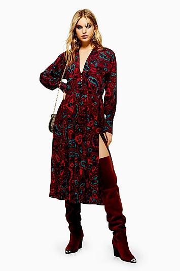 Topshop Paisley Print Oversized Shirt Dress