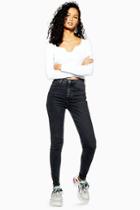 Topshop Wash Black Zip Jamie Jeans