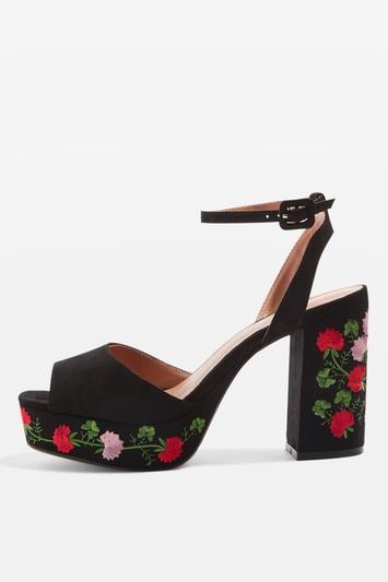 Topshop Mauritius Embroidered Platform Sandals