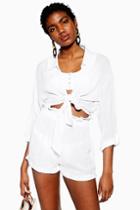 Topshop White Tie Knot Beach Shirt