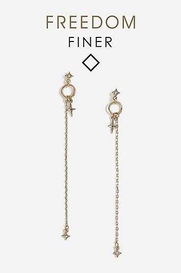 Topshop Freedom Finer Star Drop Earrings