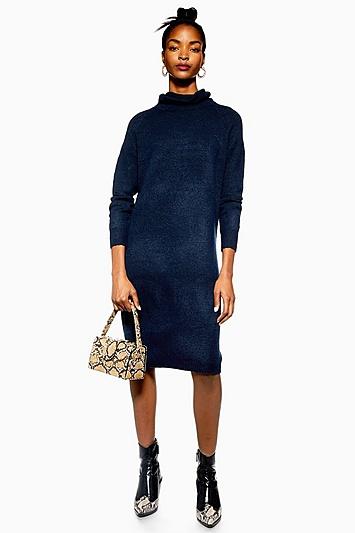 Topshop *high Neck Shift Dress By Selected Femme