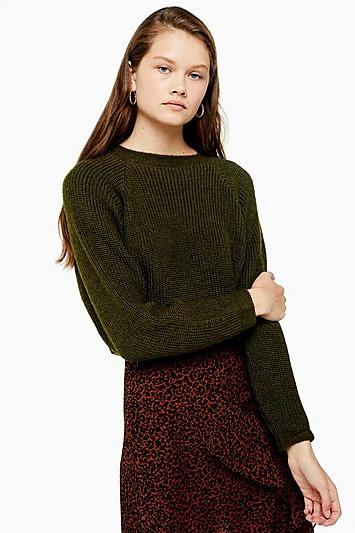 Topshop Knitted Super Crop Jumper