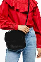 Topshop Frida Black Faux Fur Cross Body Bag