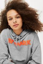 Topshop Chenille Logo Hoodie By Ivy Park