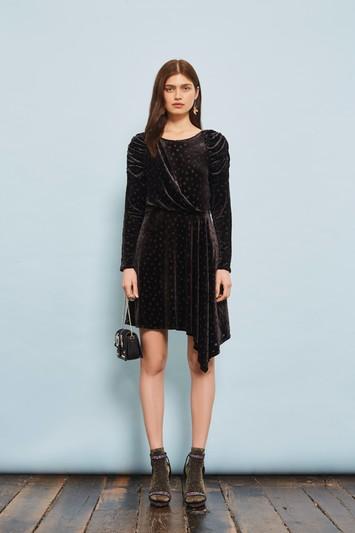 Topshop Burnout Spot Velvet Dress