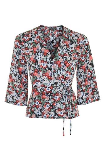 Topshop Petite Floral Tea Blouse