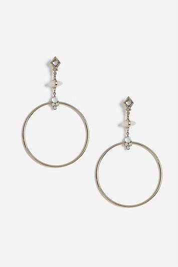 Topshop Crystal And Stone Hoops