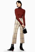 Topshop Check Straight Leg Trousers