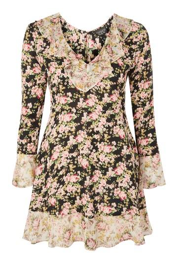 Topshop Petite Romance Ruffle Tea Dress