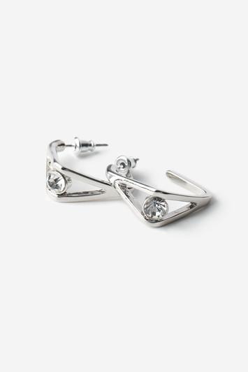 Topshop Mini Rhinestone Square Hoop Earrings