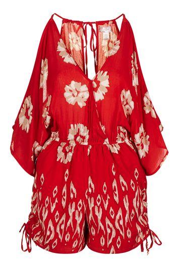 Topshop Off The Shoulder Floral Playsuit By Band Of Gypsies