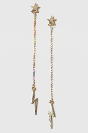 Topshop Star And Lightening Bolt Drop Earrings