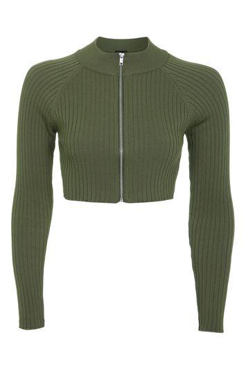 Topshop Modern Ribbed Crop Knitted Top