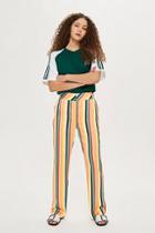 Topshop Rainbow Striped Wide Leg Trousers