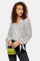 Topshop Black And White Stripe And Spot Shirt
