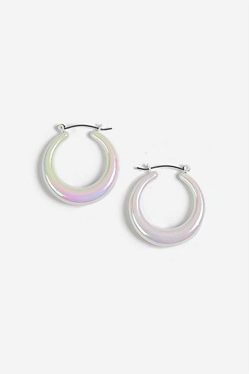 Topshop Iridescent Thick Hoop Earrings