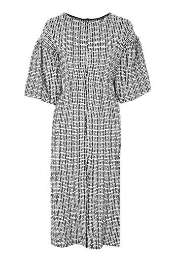 Topshop Puff Sleeve Midi Dress