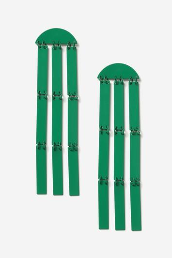 Topshop Green Metal Drop Earrings