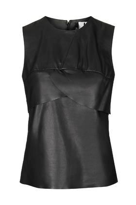 Topshop *symons Leather Top By Unique