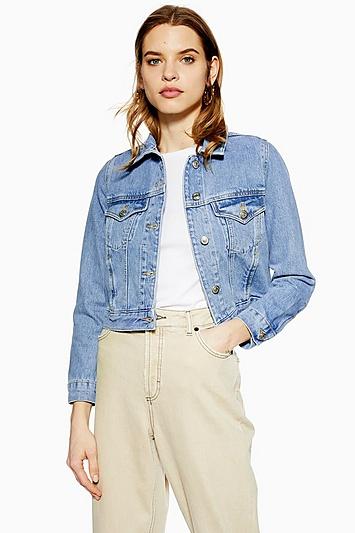 Topshop Tall Mid Blue Denim Jacket