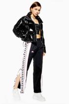 Topshop Wide Popper Taping Track Trousers By Kappa