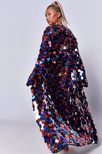 Topshop *festival Rainbow Sequin Maxi Dress By Jaded London
