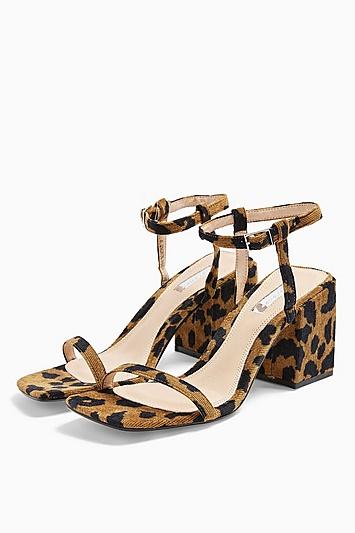 Topshop Nora Leopard Print Square Block Heels