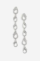 Topshop *crystal And Silver Look Earrings