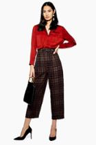 Topshop Check Button Peg Trousers