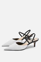Topshop Jammy Black And White Point Strappy Shoes