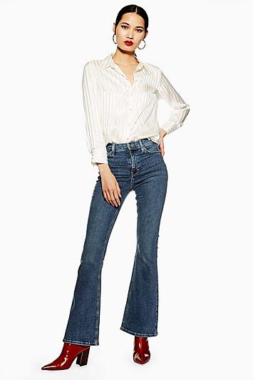 Topshop Mid Stone Flared Jamie Jeans