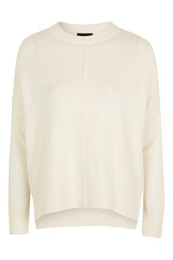 Topshop Zip Side Crew Jumper