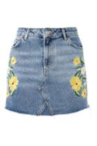 Topshop Moto Floral Stud Mini Skirt