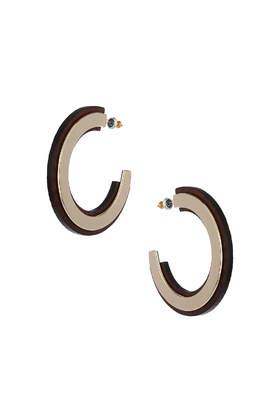 Topshop Wood Inlay Hoop Earrings