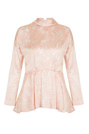 Topshop '80s Foil Spot Batwing Top